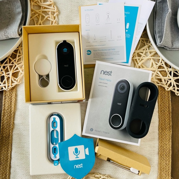 BNIB Nest Hello Video Doorbell (Wired) Camera + Security + Silicone Cover (Snow) - Picture 2 of 16